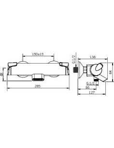 Oras Optima 7140U termostata dušas/vannas jaucējkrāns 2