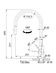 Eos-Neo nerūsējošā tērauda ūdens maisītajs ar izvelkamu uzgali, antracīts 2