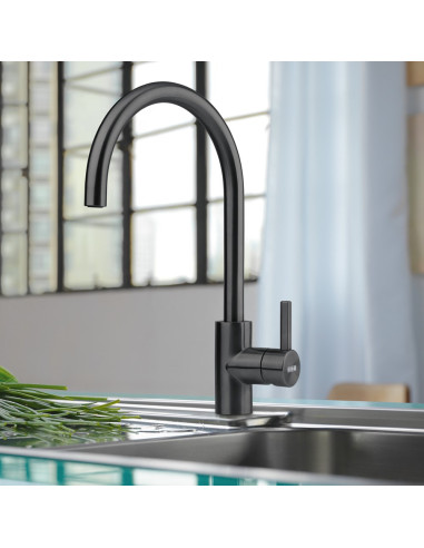 Eos-Neo nerūsējošā tērauda ūdens maisītajs, rūpnieciski melns