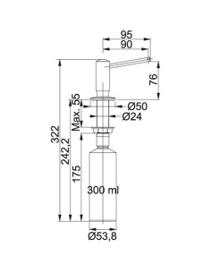 Novita šķidro ziepju dozators, nerūsējošs tērauds 2