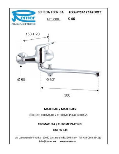 Kiss vannas maisītājs ar garo snīpi 30cm
