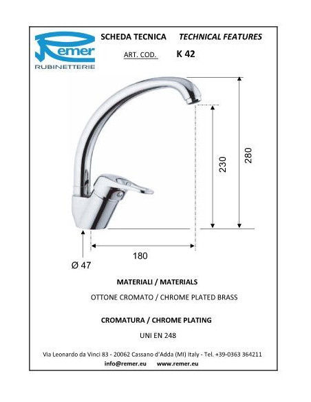Kiss augstais virtuves maisītājs ar grozāmu snīpi