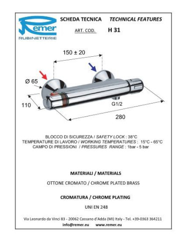 Thermo dušas termostats