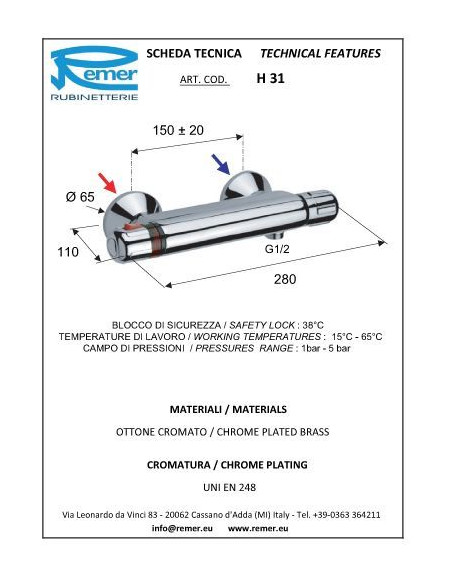 Thermo dušas termostats
