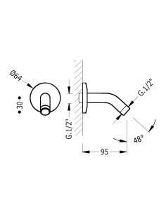 TRES BASIC dušas galvas izvads, no sienas 2