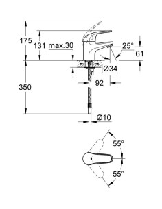 Euroeco izlietnes maisītājs bez pop-up, hroms 2