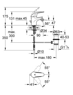 Euroeco bidē maisītājs ar pop-up, hroms 2