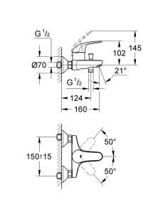 Euroeco vannas maisītājs, hroms 2