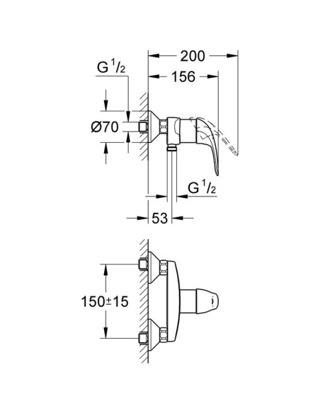 Euroeco dušas maisītājs, hroms