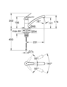 BauEco virtuves maisītājs, zemais snīpis, hroms 2