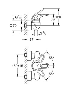 Eurostyle dušas maisītājs, moon white 2