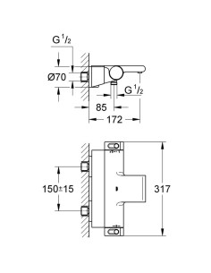 Grohtherm 2000 vannas temostats, hroms 2