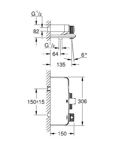 Grontherm Smartcontrol vannas maisītājs ar termostatu, hroms