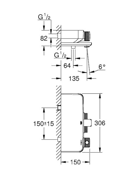 Grontherm Smartcontrol vannas maisītājs ar termostatu, hroms