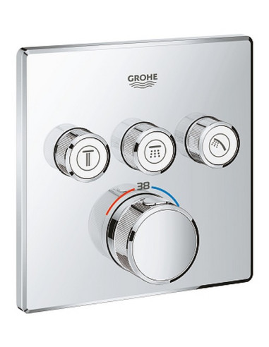 Grohtherm SmartControl dušas termostata virsapmetuma daļa, 3 režīmi, hroms