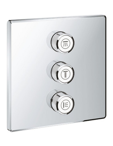 Grohtherm SmartControl dušas virsapmetuma daļa, 3 režīmi, hroms