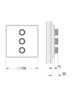 Grohtherm SmartControl dušas virsapmetuma daļa, 3 režīmi, hroms 2