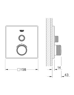 Grohtherm SmartControl dušas termostata virsapmetuma daļa, 1 režīms, balts 2