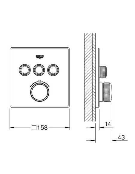 Grohtherm SmartControl dušas termostata virsapmetuma daļa, 3 režīmi, balts Grohtherm SmartControl dušas termostata virsapmetuma daļa, 3 režīmi, balts