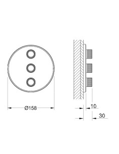 Grohtherm SmartControl dušas virsapmetuma daļa, 3 režīmi, hroms 2