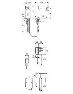 Celis E HD-K bezkontakta izlietnes krāns sajauktam ūdenim 220V 2