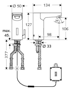 Celis E HD-M bezkontakta izlietnes maisītājs 9V 2