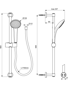 Ideal Standard Idealrain Soft dušas komplekts, Silk Black 2