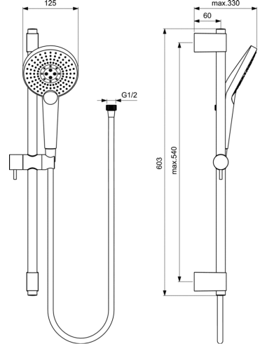 Ideal Standard Idealrain EvoJET Round dušas komplekts