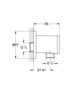 Relexa dušas sienas izvads 1/2", hroms 2
