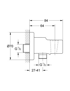 Relexa dušas sienas izvads 1/2" ar rokas dušas klausules turētāju, hroms 2