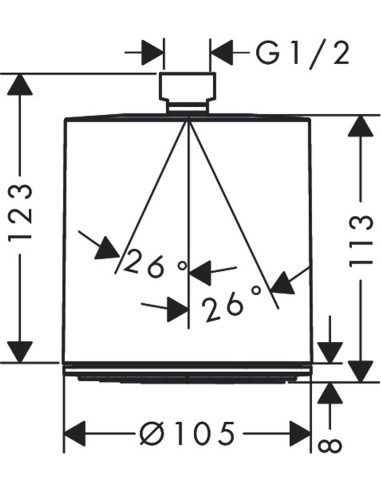 Pulsify 105 1jet dušas galva, hroms