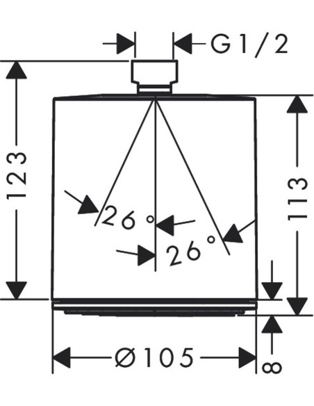 Pulsify 105 1jet dušas galva, matēta melna
