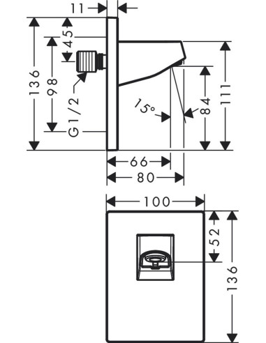 Pulsify 105 izvads no sienas, hroms