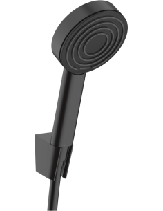 Pulsify 105 1jet, rokas dušas komplekts ar turētāju un dušas vadu 1250mm, matēts melns