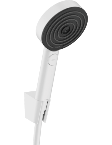 Pulsify 105 3jet, rokas dušas komplekts ar turētāju un dušas vadu 1600mm, matēts balts