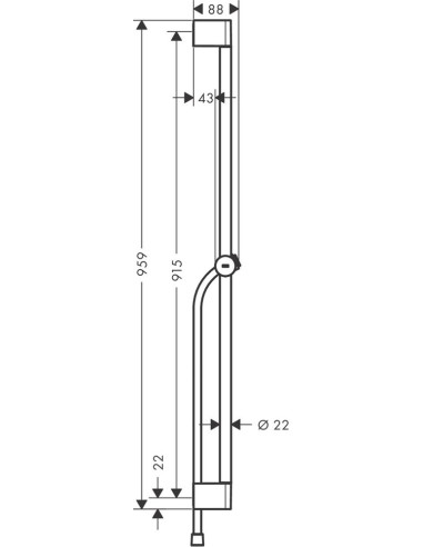 Unica Pulsify dušas stienis ar 1600mm vadu, hroms