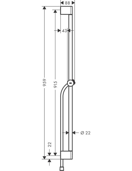 Unica Pulsify dušas stienis ar 1600mm vadu, hroms