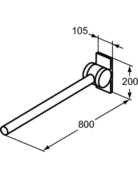 Ideal Standard Contemporary 21 paceļamais roku balsts cilvēkiem ar kustību traucējumiem