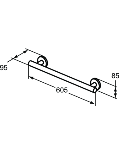 Ideal Standard Contemporary 21 roku balsts cilvēkiem ar kustību traucējumiem, 60 cm