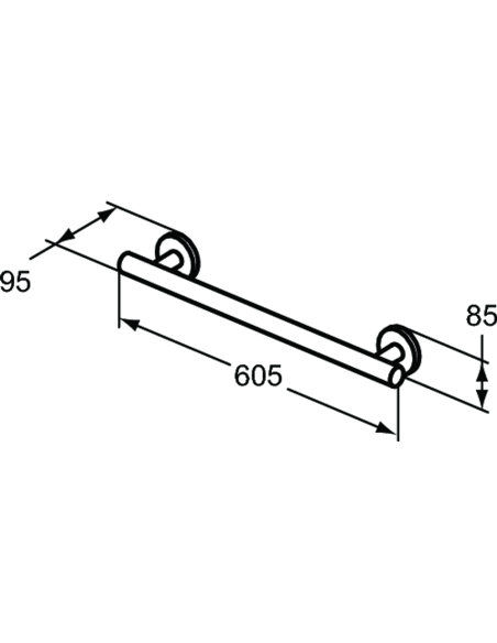 Ideal Standard Contemporary 21 roku balsts cilvēkiem ar kustību traucējumiem, 60 cm Ideal Standard Contemporary 21 roku balsts cilvēkiem ar kustību traucējumiem, 60 cm