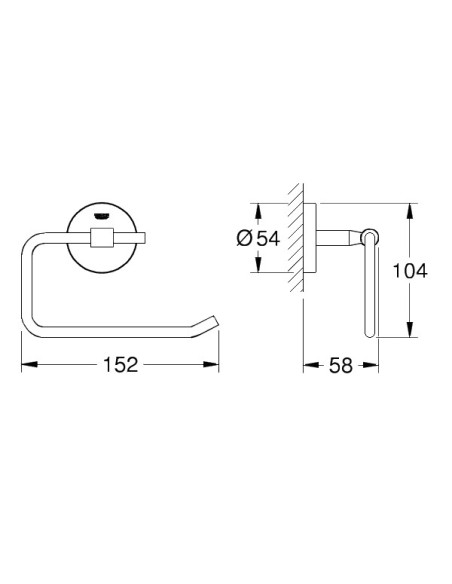 Baucosmopolitan tualetes papīra turētājs, hroms