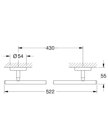 Baucosmopolitan dvieļu turētājs 520mm, hroms