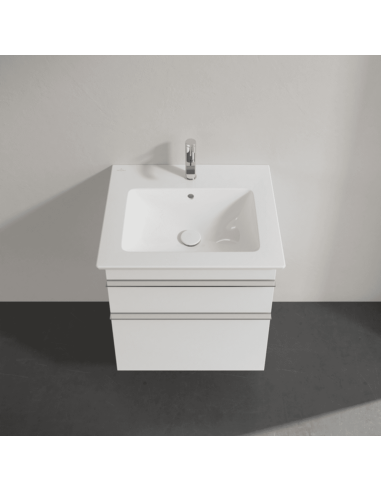 Venticello vannas istabas skapis, divas atvilktnes, 553 x 590 x 502mm, spīdīgi balts