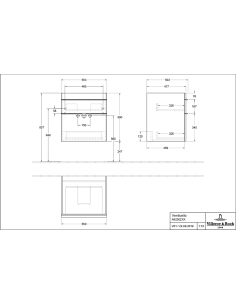 Venticello vannas istabas skapis, divas atvilktnes, 553 x 590 x 502mm, spīdīgi pelēks 2
