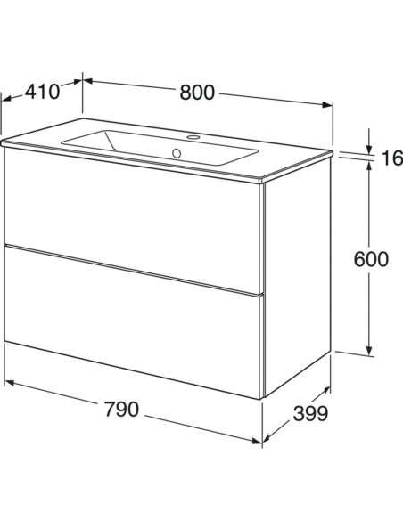 Vannas istabas skapītis ar izlietni Graphic Base 80 cm balts Vannas istabas skapītis ar izlietni Graphic Base 80 cm balts