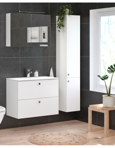 Vannas istabas skapītis ar izlietni Graphic Base 80 cm balts Vannas istabas skapītis ar izlietni Graphic Base 80 cm balts