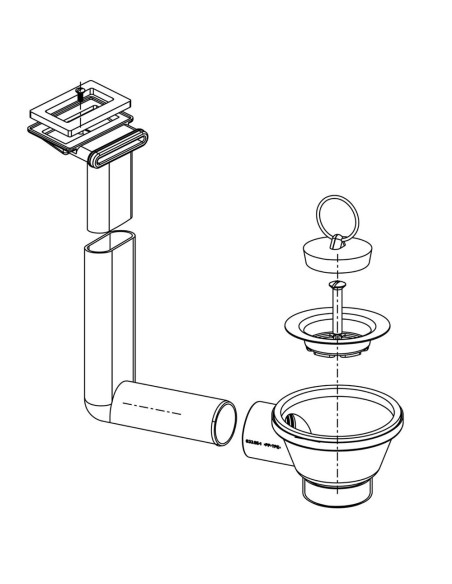 Ventilis 1½" ar gumijas korķi un pārplūdi
