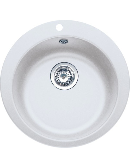 Apaļa Tectonite® izlietne ar ventili 3½", Arktis weiss