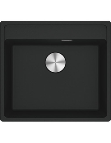 MRG 610-52 A fragranīta izlietne ar manuālu 3 1/2'' ventīli, 560x510mm, matēta melna