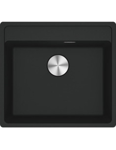 MRG 610-52 A fragranīta izlietne ar PushKnob vadības ventīli 3 1/2'', 560x510mm, melna